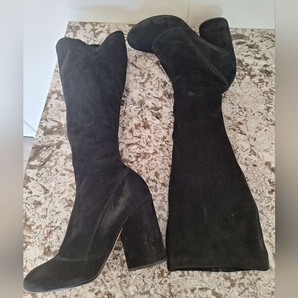 MARC BY MARC JACOBS TALL BOOTS BLACK SUEDE LEATHER Size 39 - Picture 8 of 13
